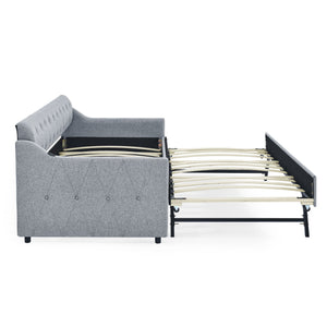 Size Upholstered Daybed With Trundle And USB Charging Armrest