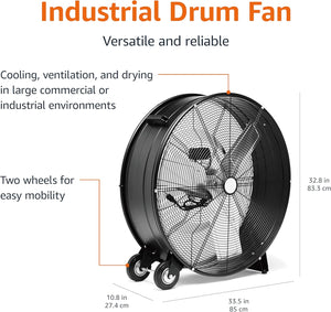 30In. High Velocity Drum Fan