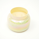 Scented Wax Candle Jar with Lid in Pastel Yellow