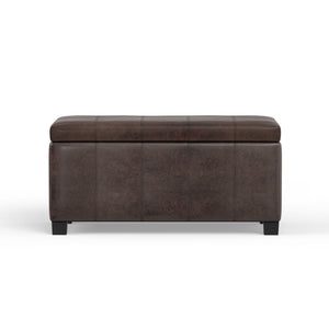 Dover - Storage Ottoman Bench - Distressed Brown