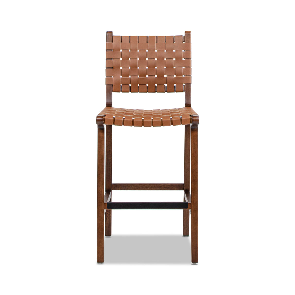 Andre  Woven Leather Counter Stool