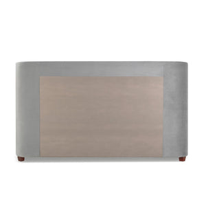 Brooklyn King Tufted Panel Bed Headboard and Footboard Set, Opal Grey Velvet