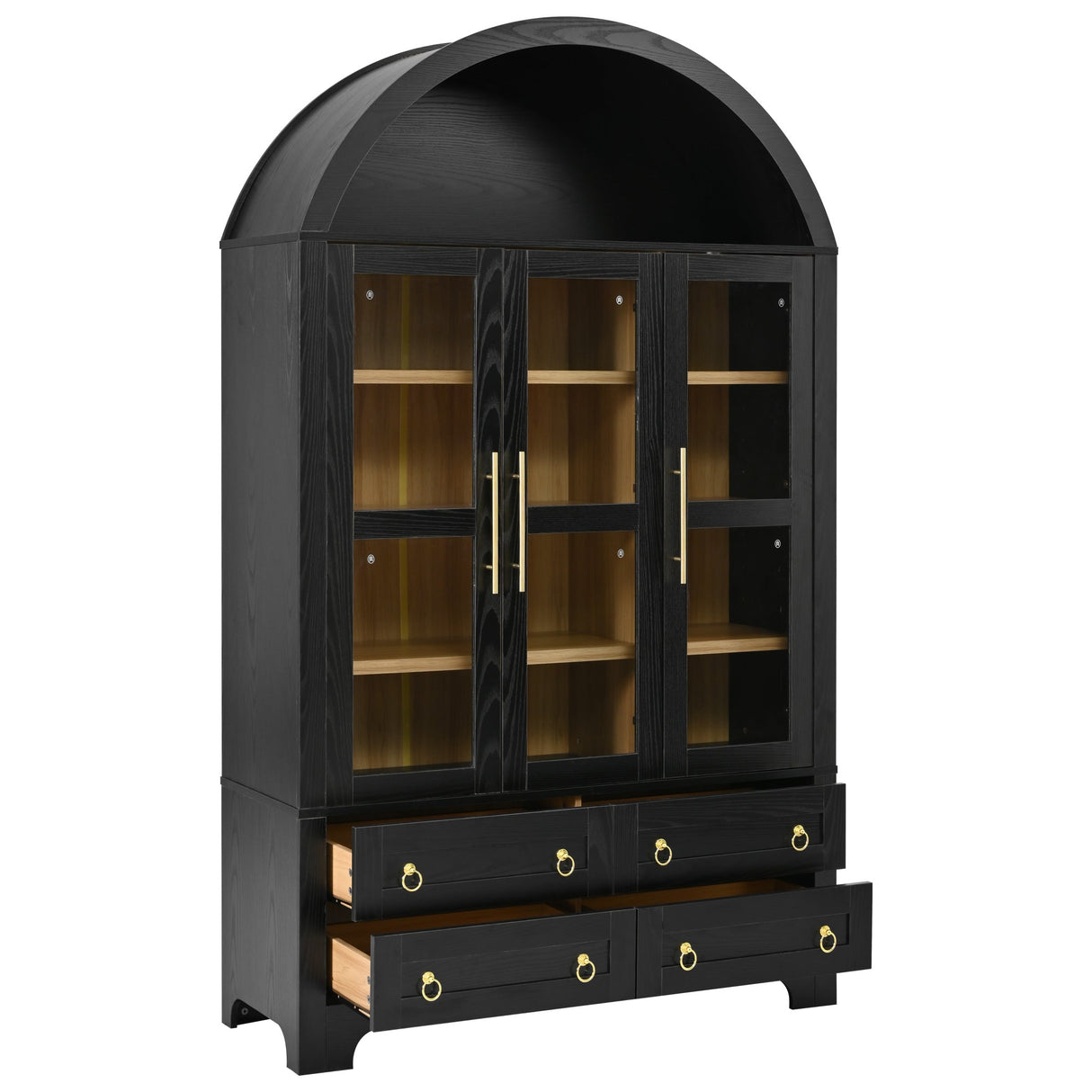 K&K 72.8" Tall Arched Pantry Cabinet
