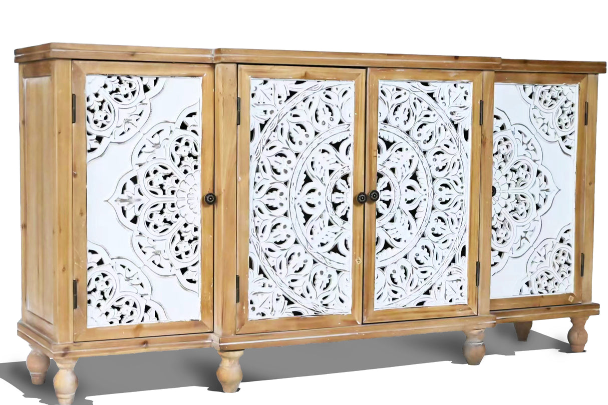 Hollow-Carved Accent Cabinenet