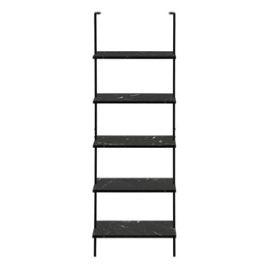 Bookshelf, Bookcase, Etagere, Ladder, 5 Tier, For Office, Marble Look Contemporary & Modern