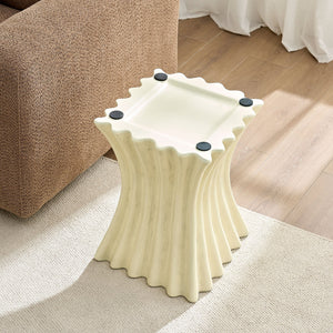 15.16 Inch Side Table Vintage Sturdy Fiberglass Table
