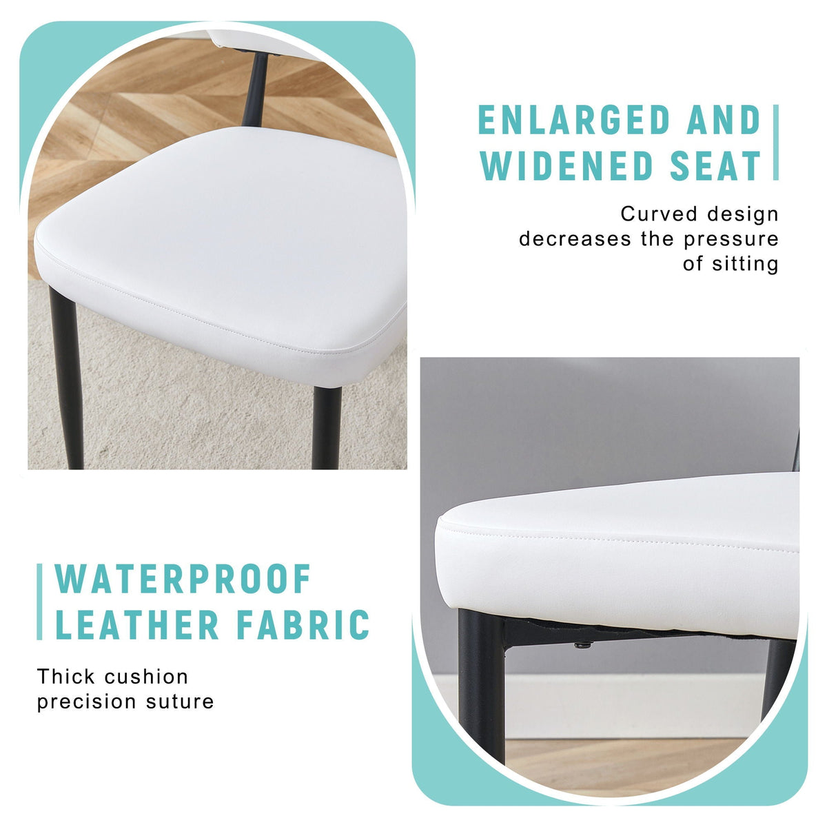 Minimalist Ergonomic Dining Chair With Curved Backres (Set of 4)