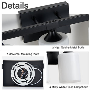 5-Light Matte Black Bathroom Lighting