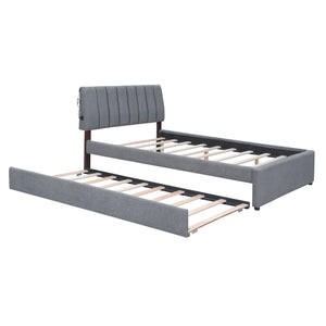 Upholstered Platform Bed With Trundle