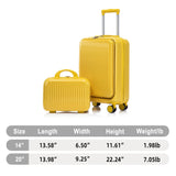 14'/20' 2-Piece ABS Spinner Wheel Luggage Set with Combination Lock