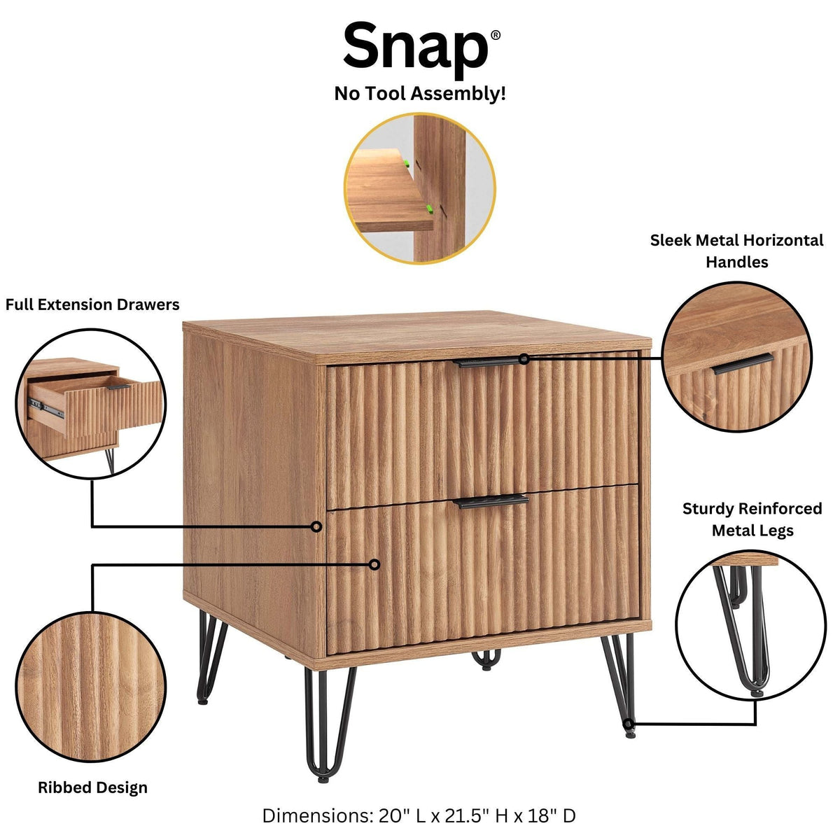 Dumbo - Nightstand With 2 Drawers