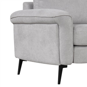 111" Upholstered 3-Seater Sofa with Curved Design and Two Printed Pillows