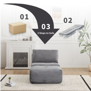 Single Chaise Longue With Movable Ottoman For Living Room