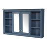 Wall-Mounted Mirror Cabinet with Adjustable Shelf and Open Shelves - White or Blue