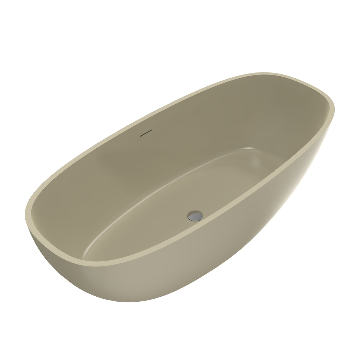 66.9 Inch Freestanding Solid Surface Soaking Bathtub