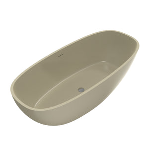 66.9 Inch Freestanding Solid Surface Soaking Bathtub