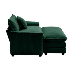 Classic Modern Comfortable Single Chair Deep Seat Sofa With Footstool