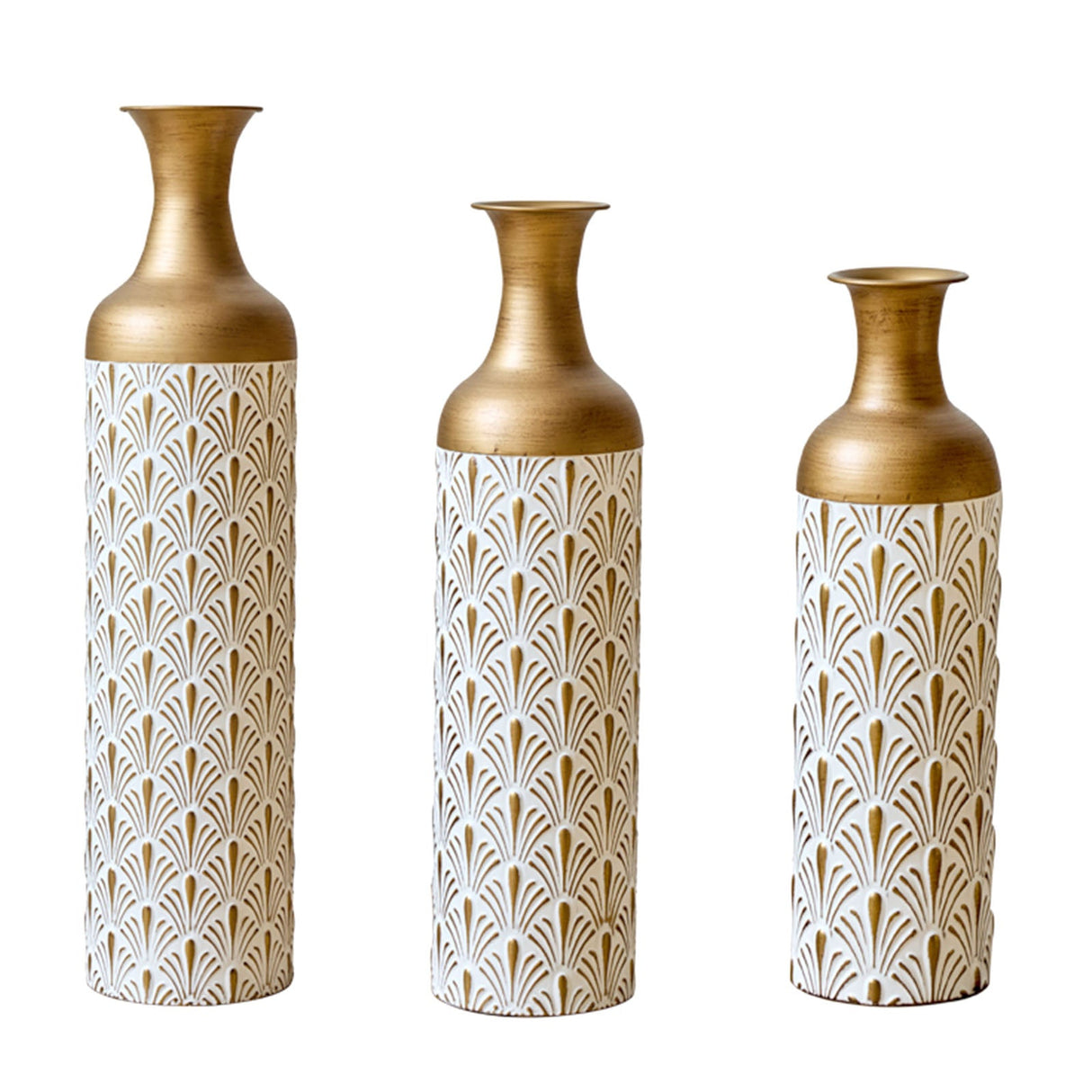 Decorative Metal Vases, Set of 3