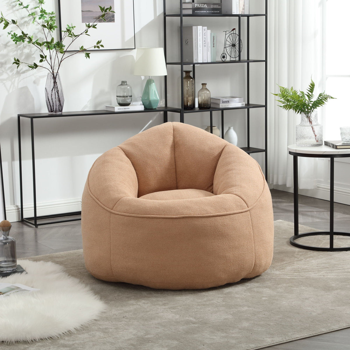 Bedding Bean Bag Sofa Chair High Pressure Foam With Footrest