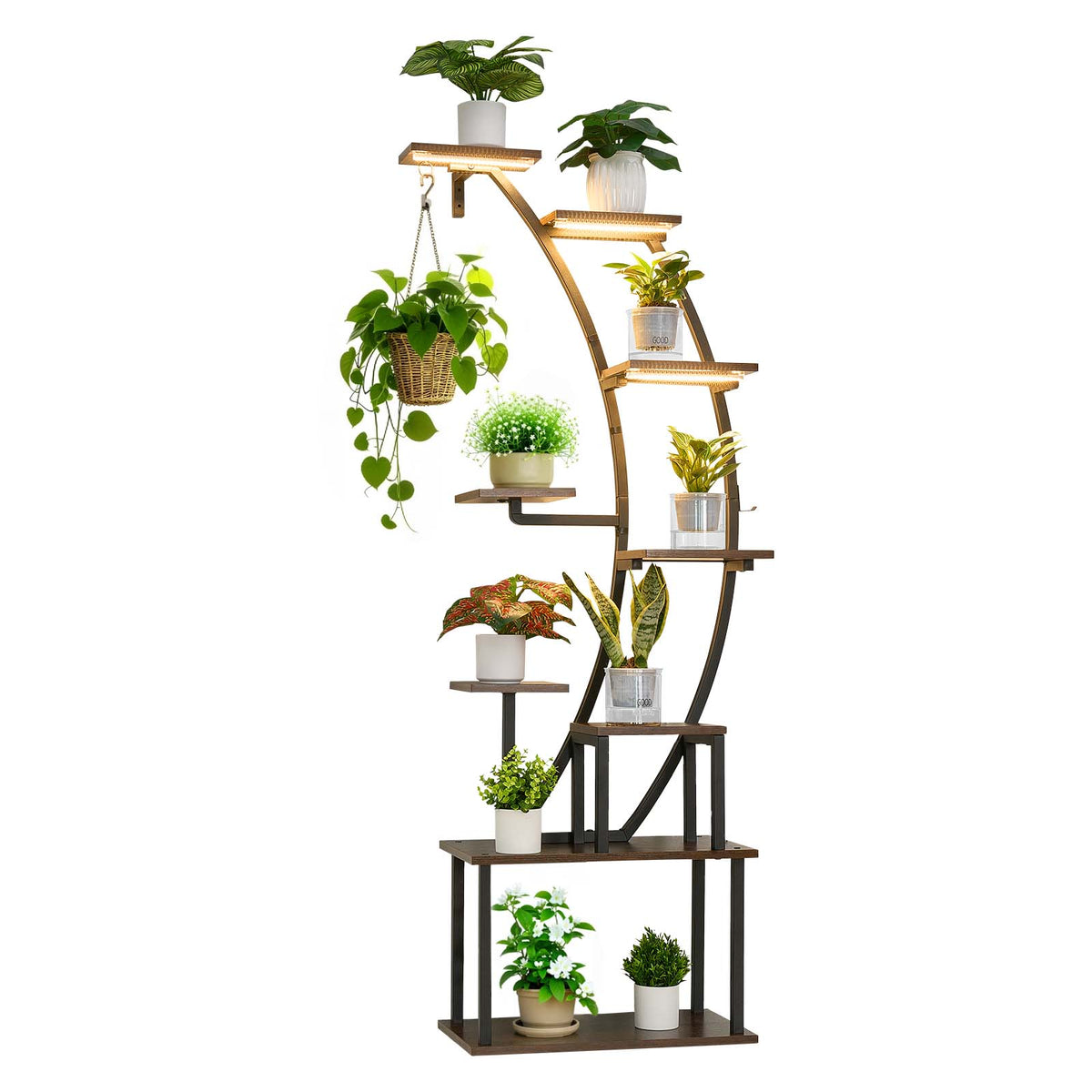 63 in Tall Indoor Plant Stand with Grow Lights