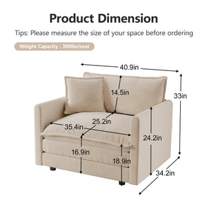 Modern Light Coffee Chenille Sofa Set of 3