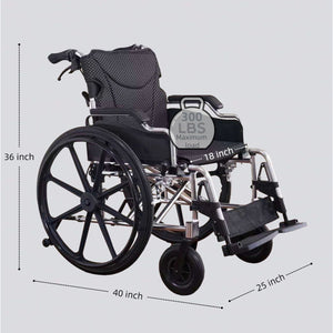 Lightweight Foldable Transport Wheelchair with Double X Force Support - Pearl Silver or Gray