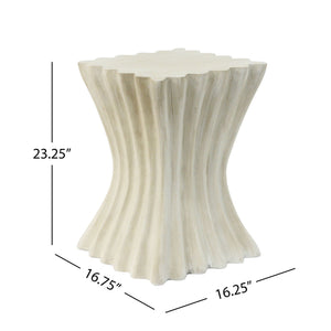 Mgo Archaistic Wavy Side Table - Antique Sandstone