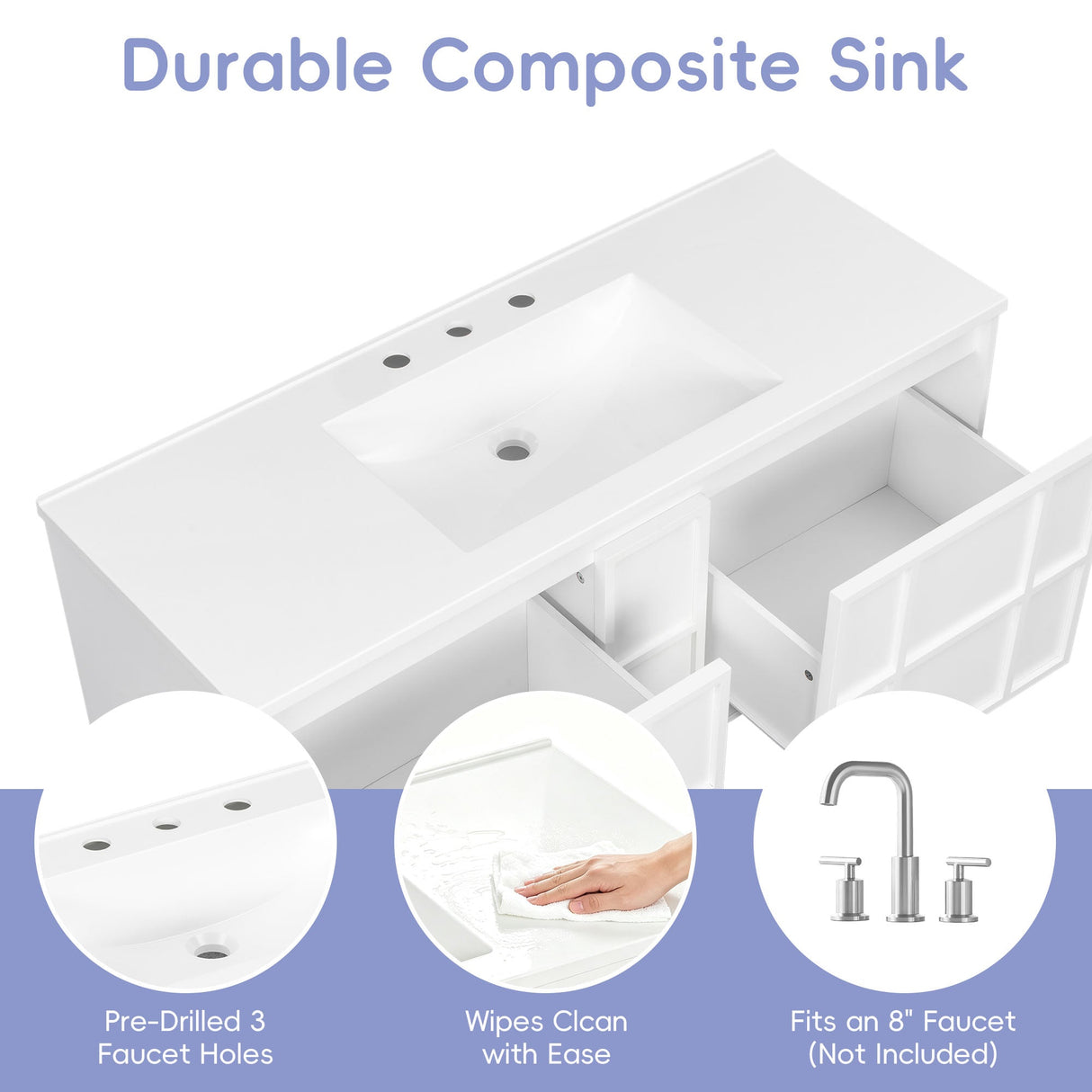 48 Inch Wall Mounted Bathroom Vanity Cabinet