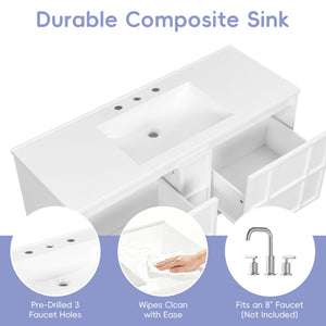 48 Inch Wall Mounted Bathroom Vanity Cabinet