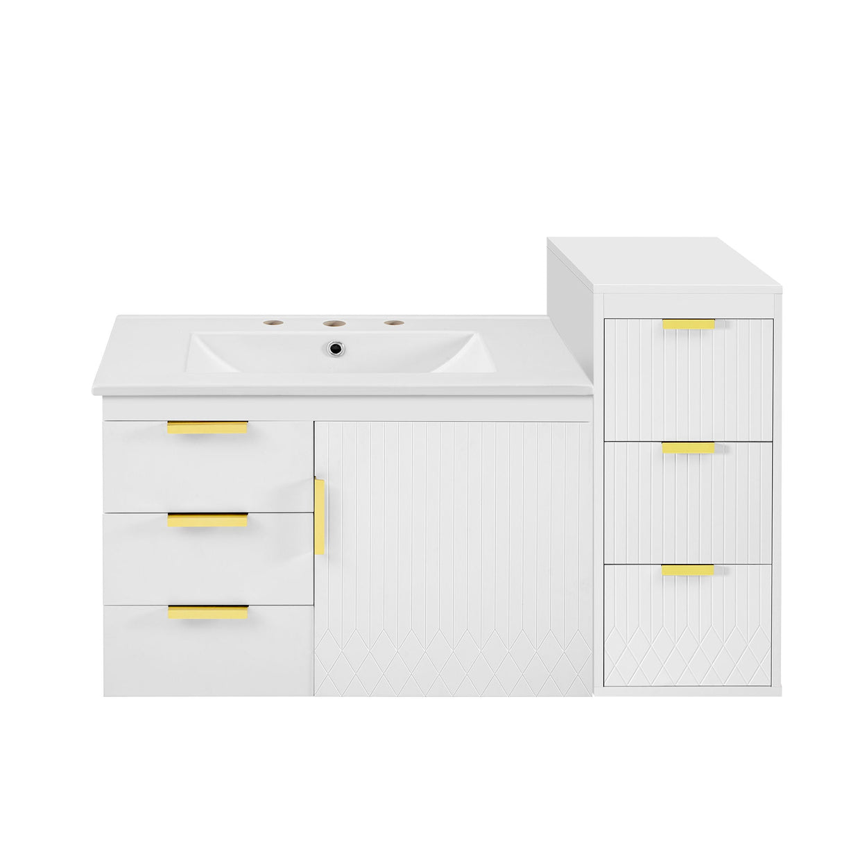 Wall Mounted Bathroom Cabinet With Side Cabinet Combo