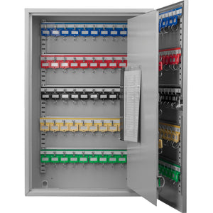 Adjustable Key Cabinet with Lock - Multiple Sizes, Gray or Black