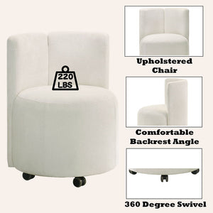 Blayde - Side Chair With Swivel (Set of 2) - White Chenille Fabric