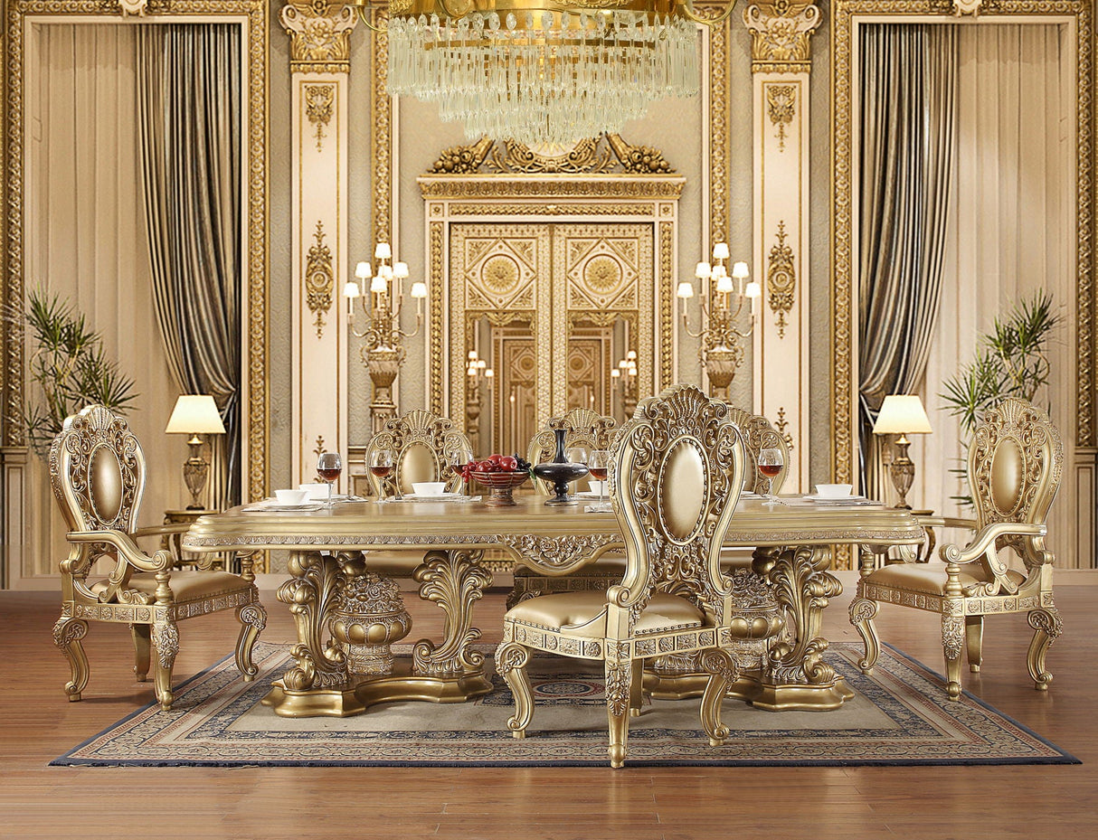 Seville - Arm Chair (Set of 2) - Synthetic Leather & Gold