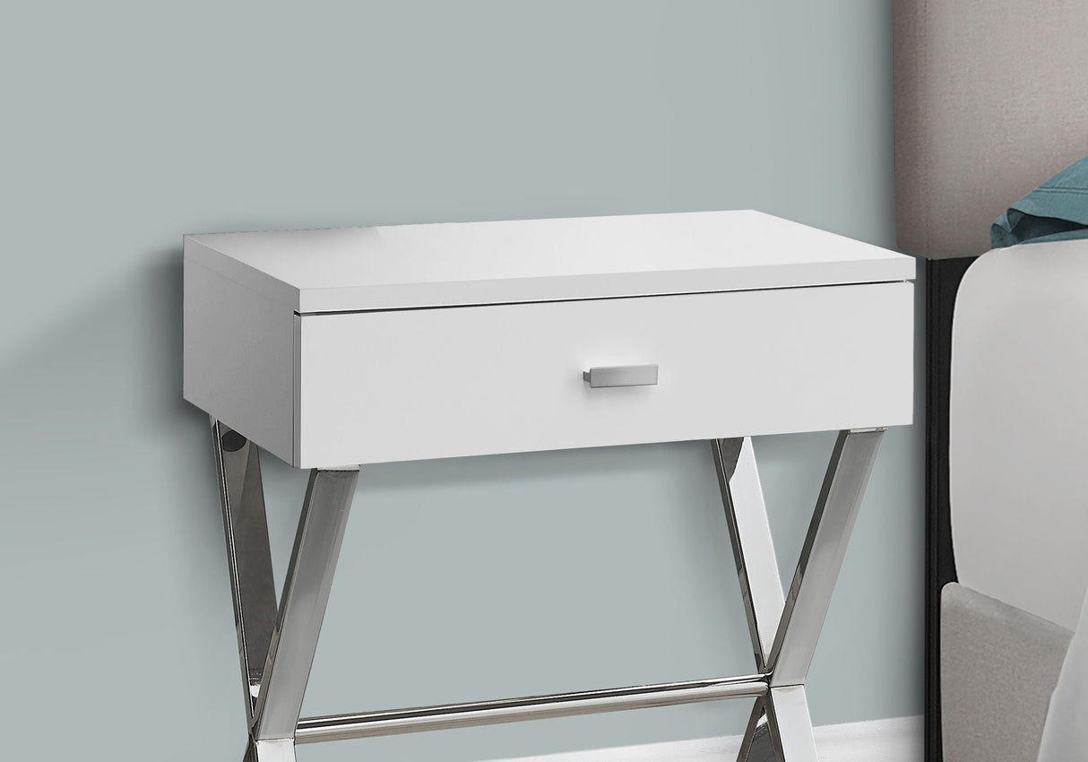 Accent Side X Table with Storage Drawer