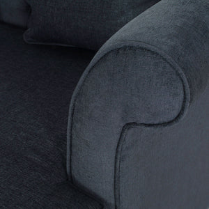 Upholstered Chaise Lounge With Scroll Arms, Turned Legs And 2 Pillows