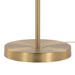 Bounty 62' Contemporary Metal Floor Lamp in Gold with White Linen Shade
