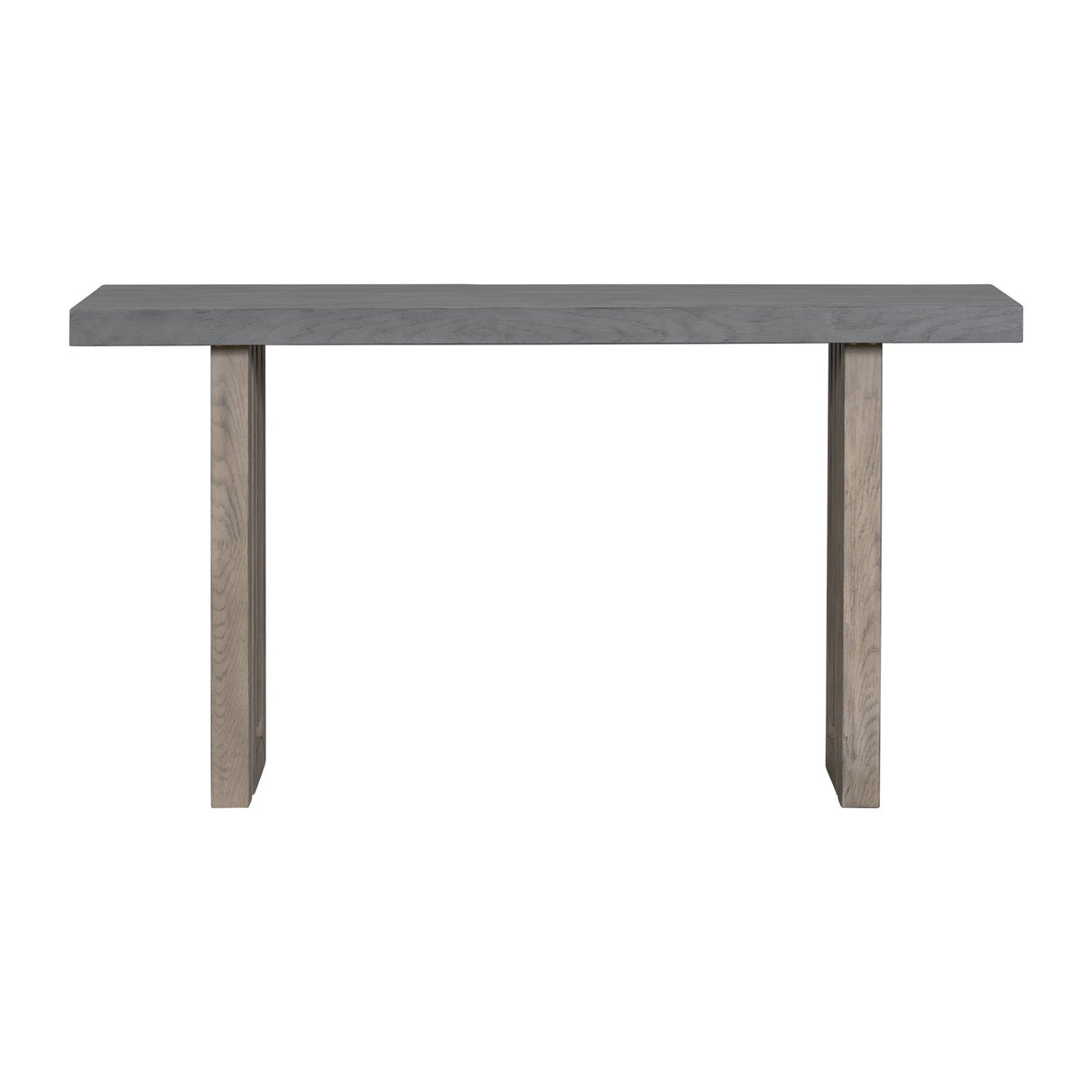 U_STYLE Oak Veneer Console Table with Distinctive Side Shapes