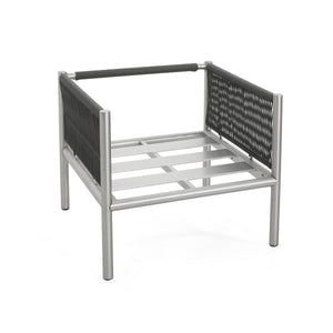 Hargrove Club Chair Stylish Aluminum Frame Braided Rope Sofa Silver Grey