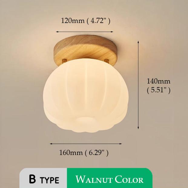 Pumpkin Flush Mount Ceiling Light Modern Round LED Ceiling Lamp