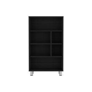 Bookcase, 6 Shelves, 4 Legs - Black