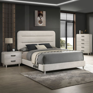 Upholstered Panel Bed, Sleek Lines