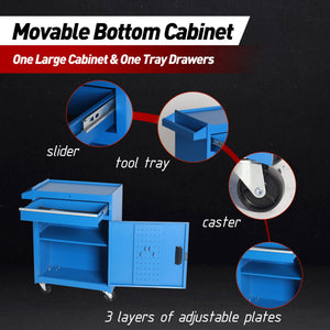 5-Drawer Rolling Tool Storage Cabinet with Detachable Top Toolbox