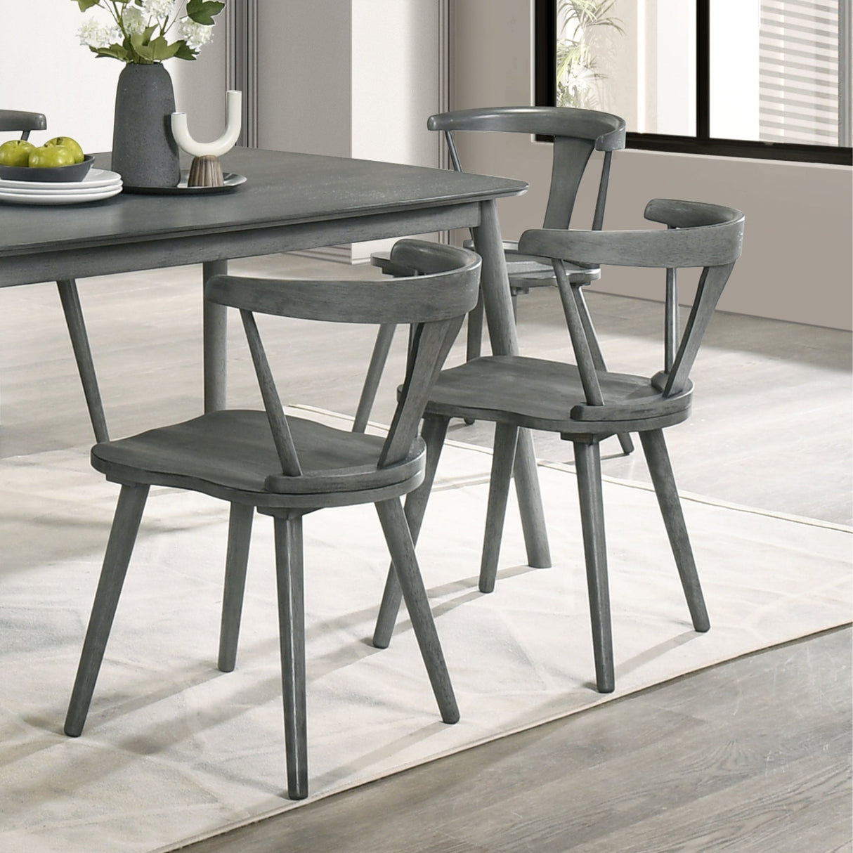 Modern Farmhouse Wood Dining Chairs, Set of 2