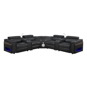 Nova - Sectional With Bluetooth Speaker, LED And Lifting Wine Cabinet