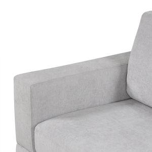 87.4' Sectional Sofa with Reversible Armrests Gray Chenille Upholstery