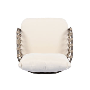 4 Piece Outdoor Patio Furniture Set, Metal Chairs With Woven Rope U Shaped Backrest