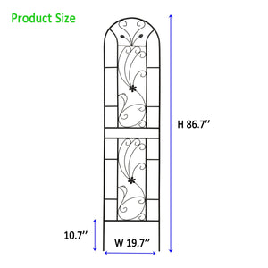 4 Pack Metal Garden Trellis 86.7'' x 19.7'' Rustproof Black