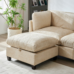 96.5" L Shape Sectional Couch with Ottoman