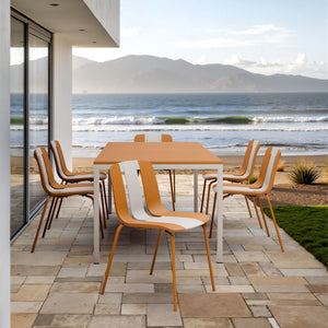 Modern Striped Blocking Single Chairs, Waterproof And Fade Resistant (Set of 4)