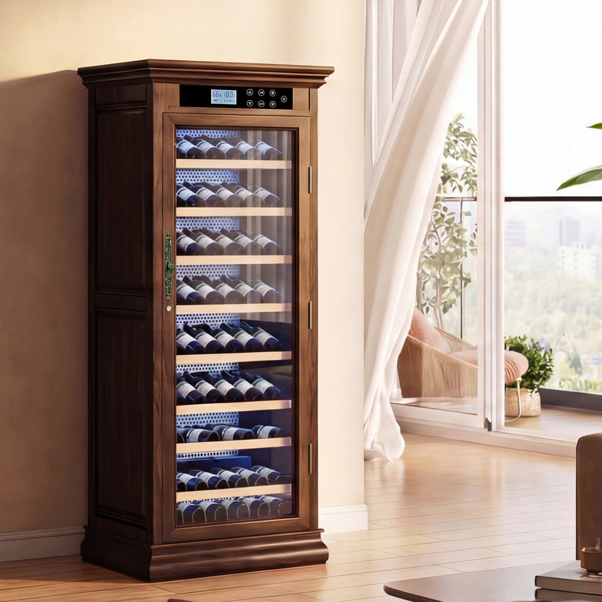 Temperature Control Professional Wooden Refrigerated Wine Cabinet